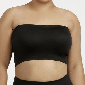 Plus Size Seamless Bandeau Tube Top Bra In Black